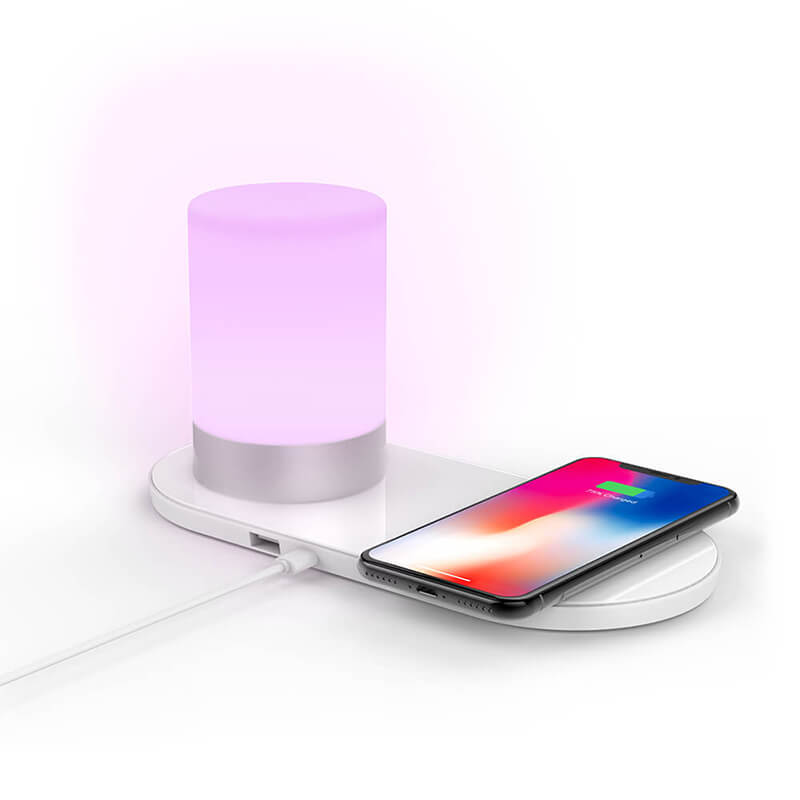 RGB Lamp cu stație de încărcare fără fir (pentru telefon iPhone sau Android)