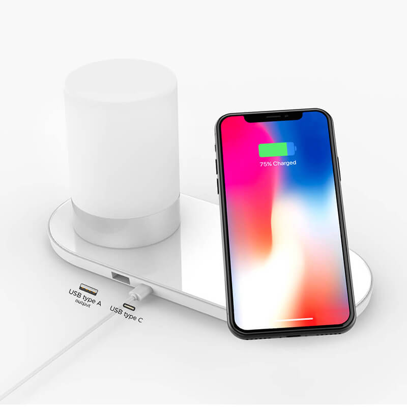 RGB Lamp cu stație de încărcare fără fir (pentru telefon iPhone sau Android)