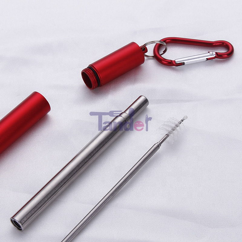 Wholesale metal Box personalizat Logo Reciclare de băut aur Stainless Steel Retractable Straw