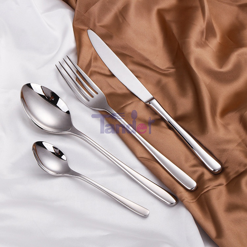 Modern Silver Stainless Steel High Quality Silverware Reutilizabile Cutlery Wedding Platware Set