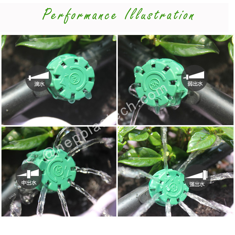 sistem de emisie de irigare automată prin picurare, reglabil pentru irigare