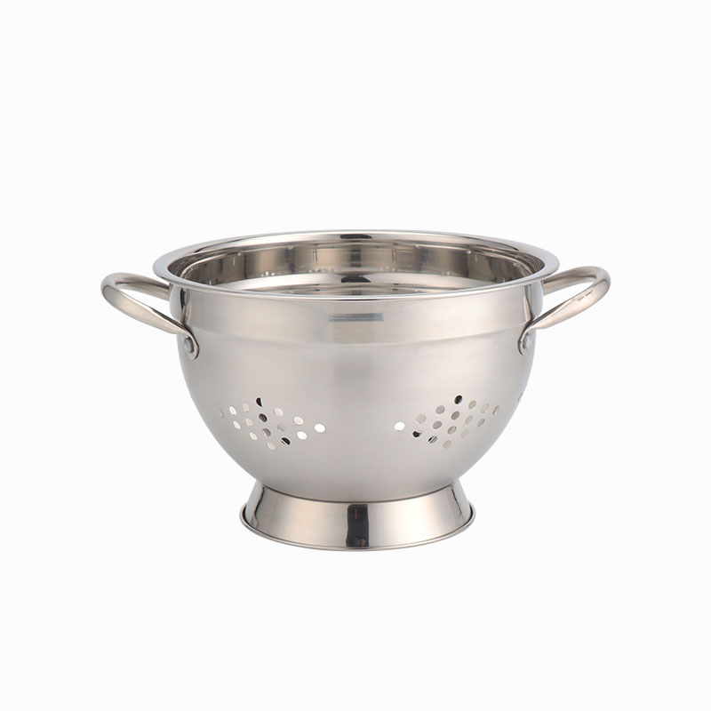 Vânzarea la cald în euro Polished Mirror Finish colanders pentru apă filtrată de fructe și legume