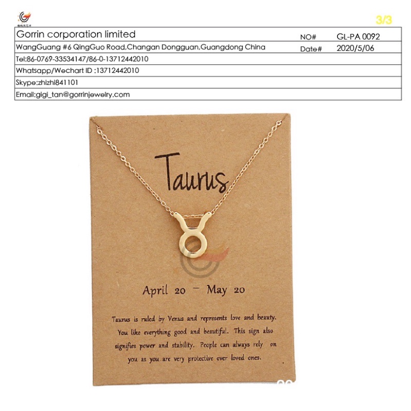 Card colier Gl-PA0092