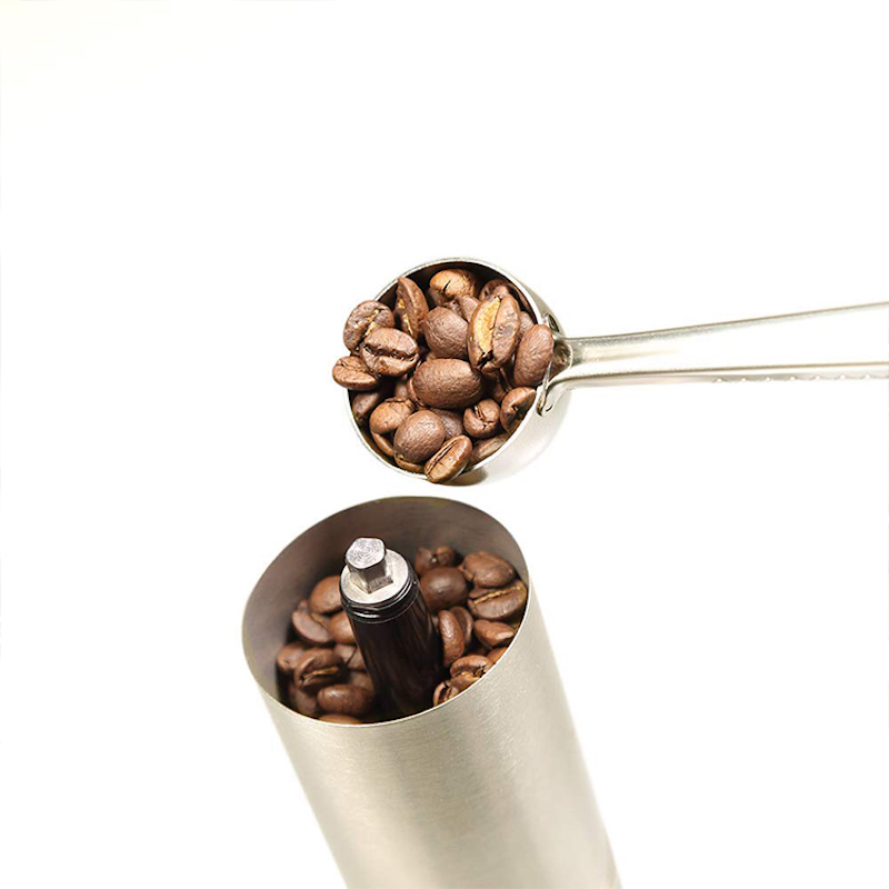 Stainless Steel Corndess Portable Manual Coffee Grinder Conical Burr Hand Coffee Bean Grinder cu Mesuring Perish Spoon