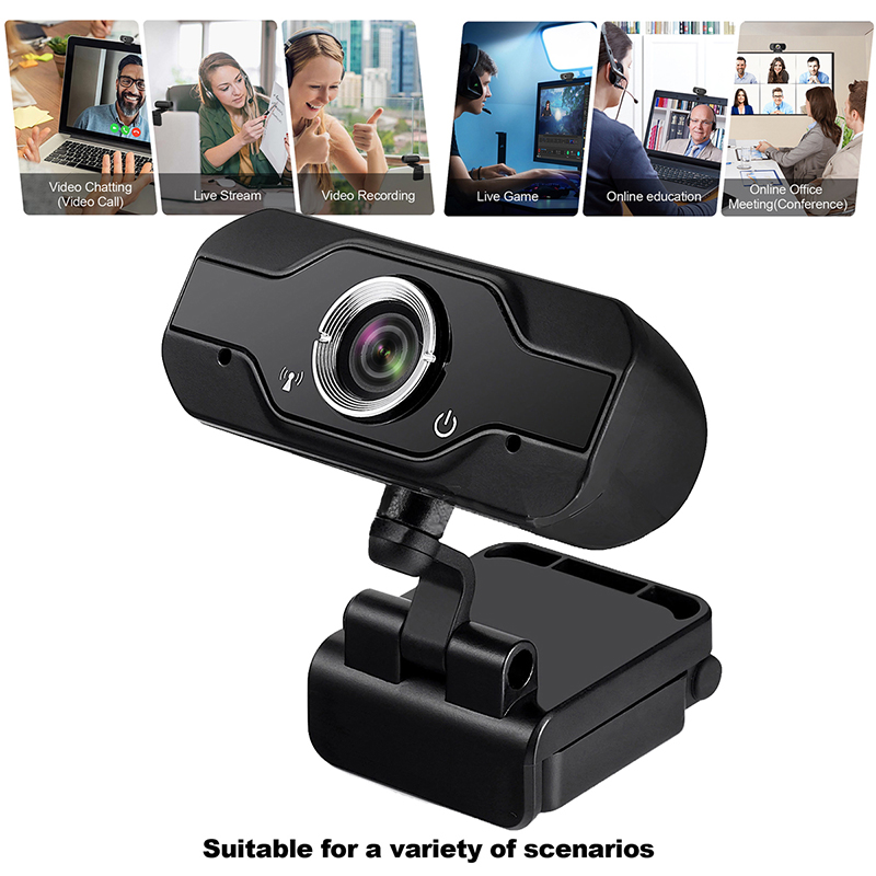 HD 1080P Webcam PC Laptop Web Camera,110 176; Wide-Angle cu USB 2.0 Video Recorder Live Broadcast Camera Build-in Microfon