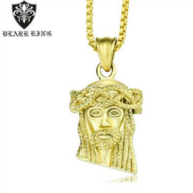 Retro bijuterii retro personalitate europeană şi americană portret Isus portret inoxidabil oţel 18K Gold Men's Pendant retro Jesus portret Pendant