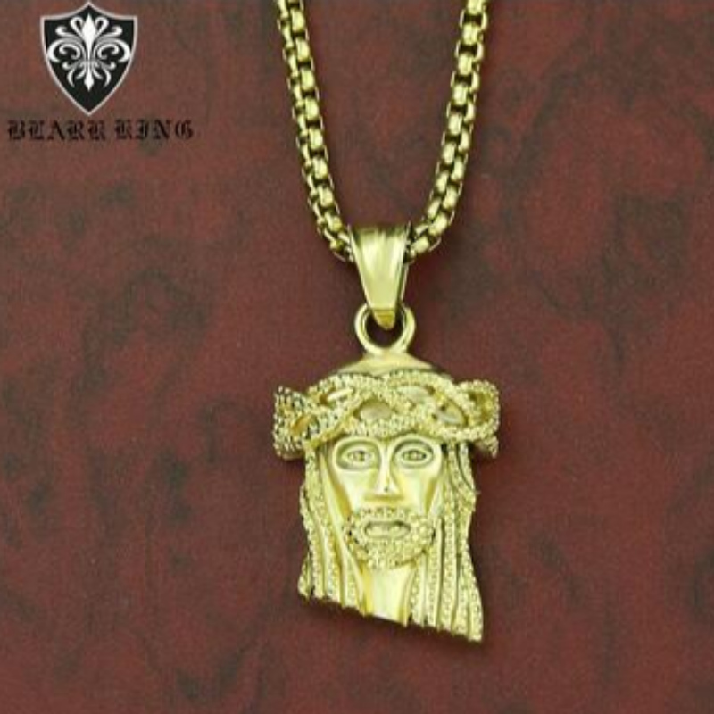 Retro bijuterii retro personalitate europeană şi americană portret Isus portret inoxidabil oţel 18K Gold Men's Pendant retro Jesus portret Pendant