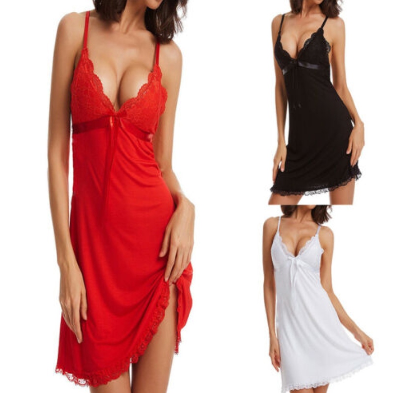 lenjerie de sân mare deschisă sexy, lenjerie tânără xxx, lenjerie pentru femei sexy mătase sexy Femei dantelă Chemise lenjerie pentru femei Babydoll Nightdress Low V Nightwear