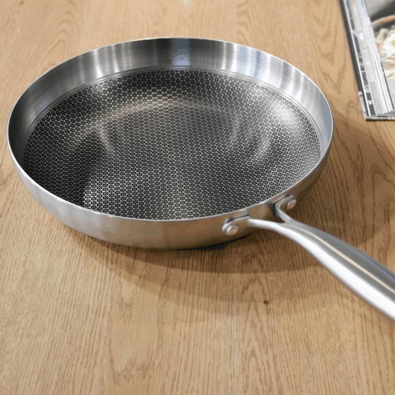 STAINNESS STEEL Half HoneyCOMB FRYING PAN WOK