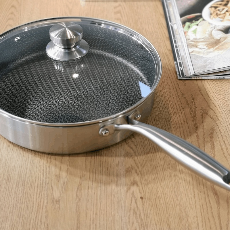 STAINNESS STEEL Half HoneyCOMB FRYING PAN WOK