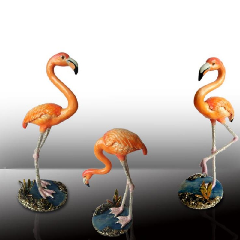 Flamingo creativă Nordic, culoare smalţă de colecţie de bijuterii Cutie de metal leagăn de masă rășini