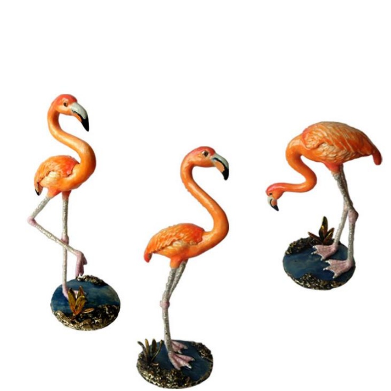 Flamingo creativă Nordic, culoare smalţă de colecţie de bijuterii Cutie de metal leagăn de masă rășini