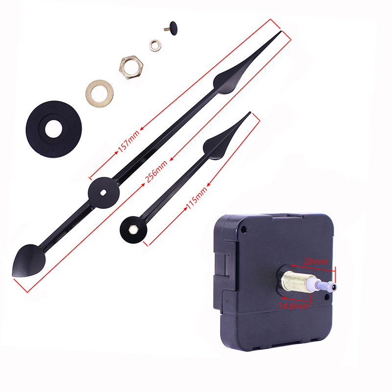 HR1688 Mișcarea ceasului cu cuarț negru de 23 mm și mâinile mari ale ceasului