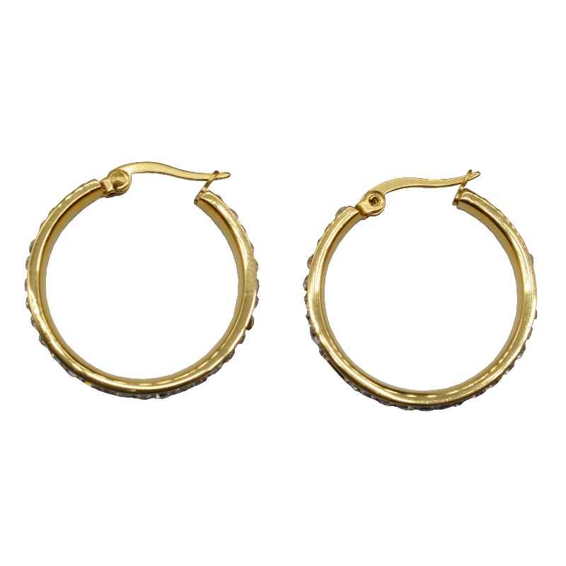 Piele din oțel rotund, din piatră lipicioasă, Earring bearb0033