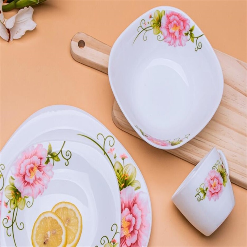 16F &Square Dinner Set Heat Rezistent Opal Glassware