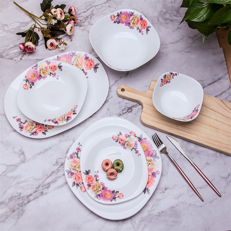 20F &Square Dinner Set Heat Rezistent Opal Glassware
