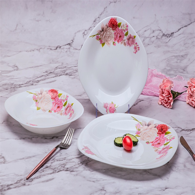20F &Square Dinner Set Heat Rezistent Opal Glassware