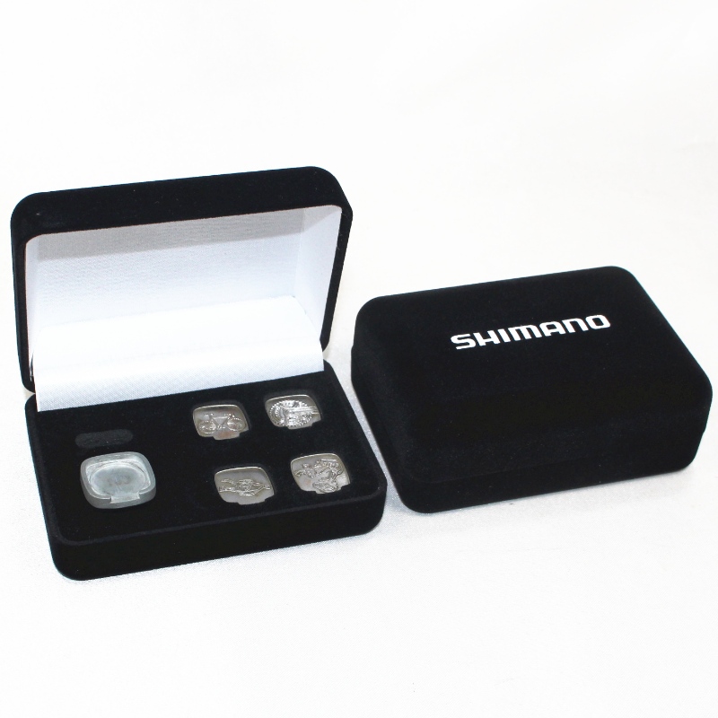 Obiect D-26L formă rotundă Velvet Box pentru butoni, agrafă pentru cravată, mm.95*68*36, greutăți aproximativ 65g