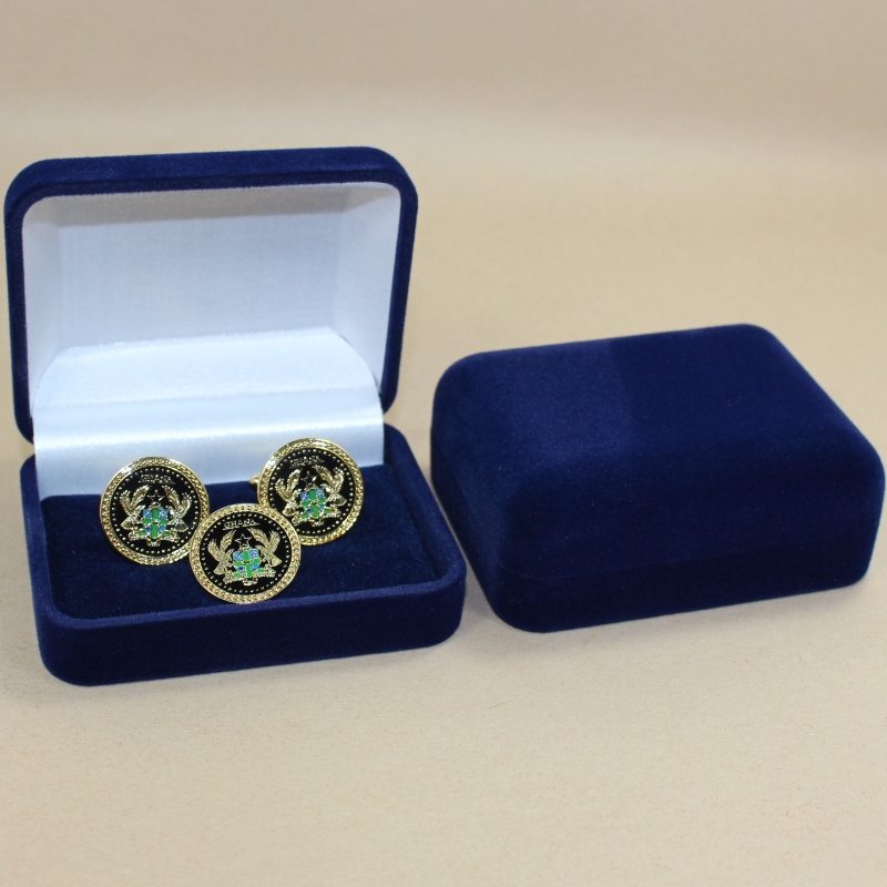 Obiect D-45S formă rotundă Velvet Box pentru câteva butoni, o agrafă de cravată 60mm în lungime, sau mai multe insigne, monede, medalii, etc., mm.75*95*32mm, greutăți despre 65g