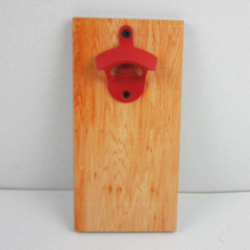 Zid Mounted Wood Plaque Bottle Opener cu capcane magnetice