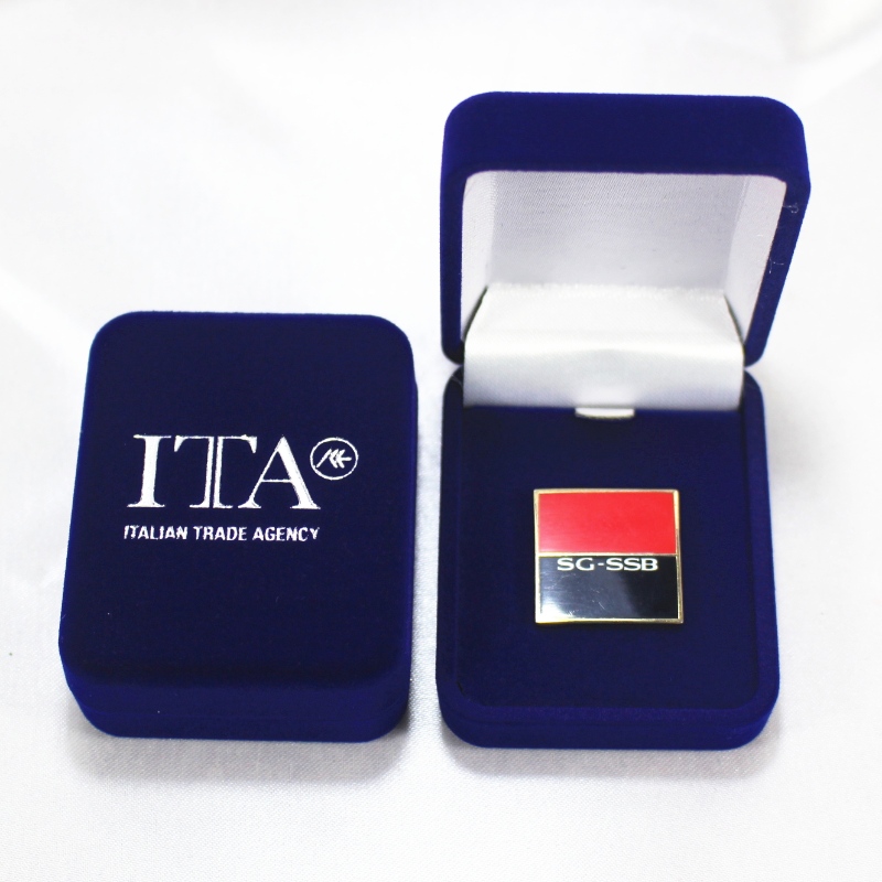 Obiectul F-10 forma rotundă Velvet Box pentru insignă sau monedă, mm.45*55*22, greutăți aproximativ 23g