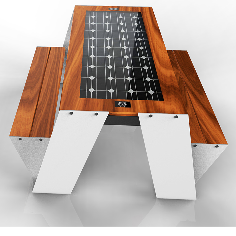 Încărcător de telefon USB Mobilier de stradă pentru exterior Mobilier solar cu panou inteligent