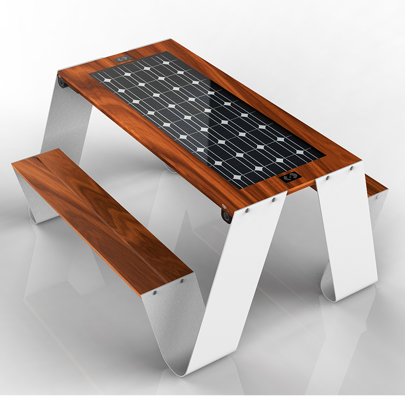 Încărcător de telefon USB Mobilier de stradă pentru exterior Mobilier solar cu panou inteligent