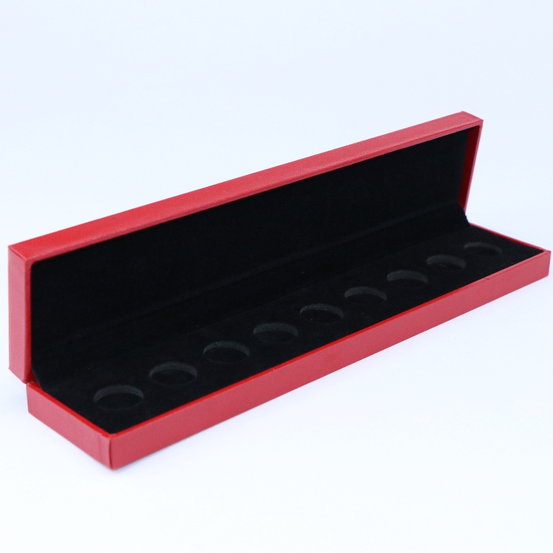 Articol V-11 dreptunghi Cutie din hârtie din piele pentru monedă 210 * 35mm, ecuson și colier etc. mm. 240 * 52 * 30, cântărește aproximativ 130g