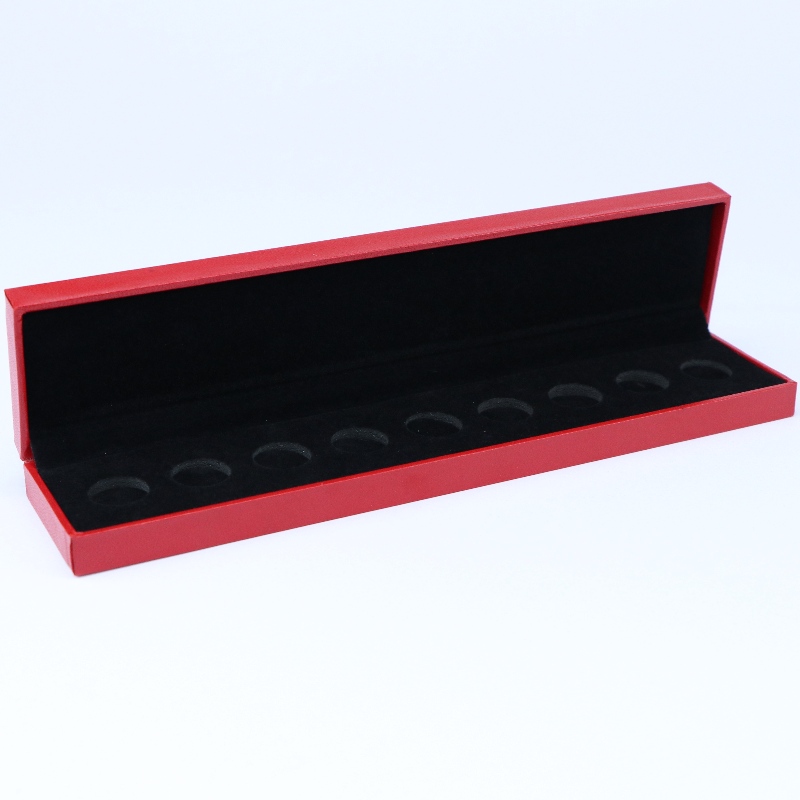 Articol V-11 dreptunghi Cutie din hârtie din piele pentru monedă 210 * 35mm, ecuson și colier etc. mm. 240 * 52 * 30, cântărește aproximativ 130g