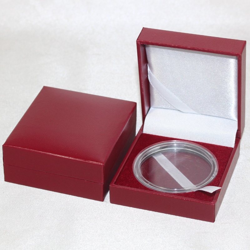 Obiectul V-04 pătrat PU Leather box pentru monede și insigna, butoni, agrafă pentru cravată, etc. mm.63*68*28, greutăți aproximativ 50g