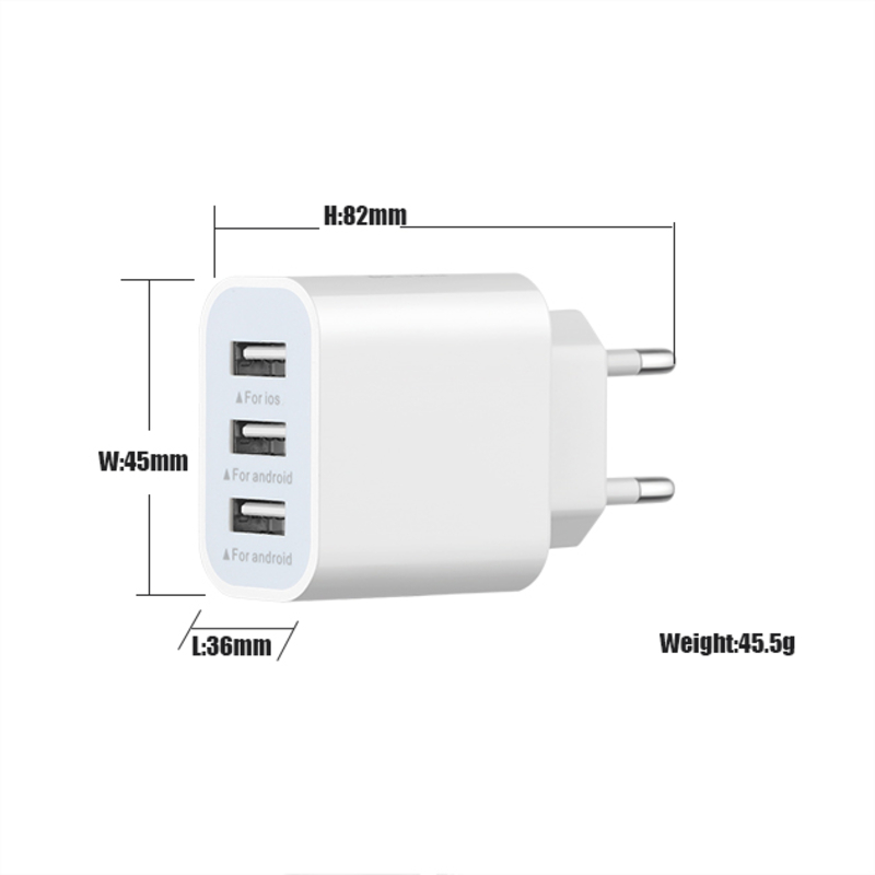 Cabluri electrice soclu Mobile Phone Fast Charger Universal adaptor 3USB încărcător portabil de călătorie