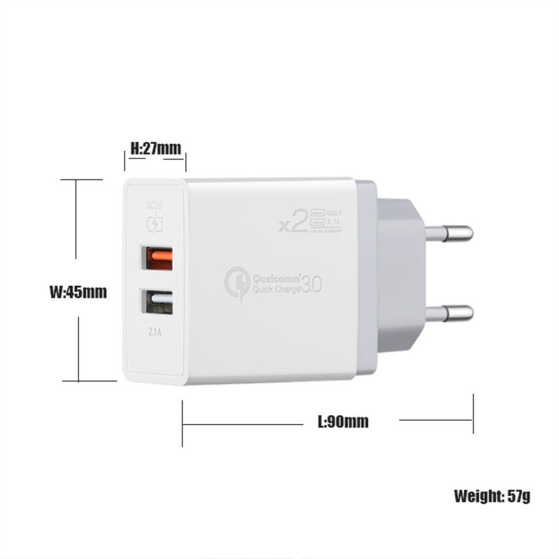 UE/SUA/UK PD 18W +5V 2.4A 2 port USB C Fast Charger încărcător universal multiturism