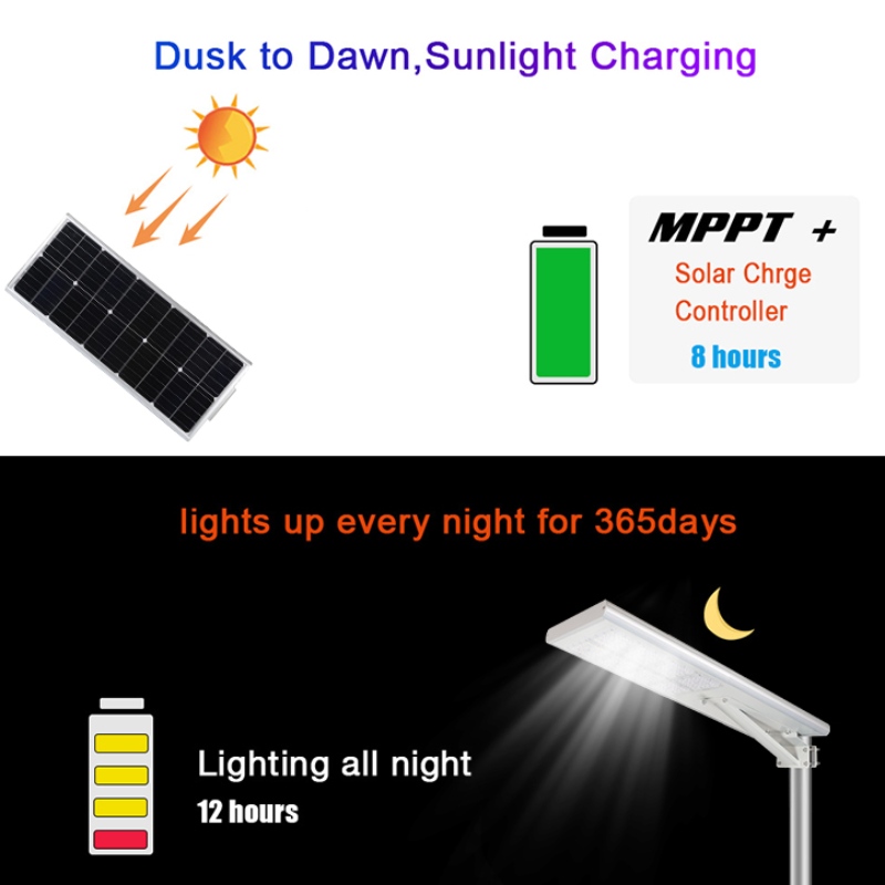 40w 50w integrat toate într-o singură lumină de stradă solare