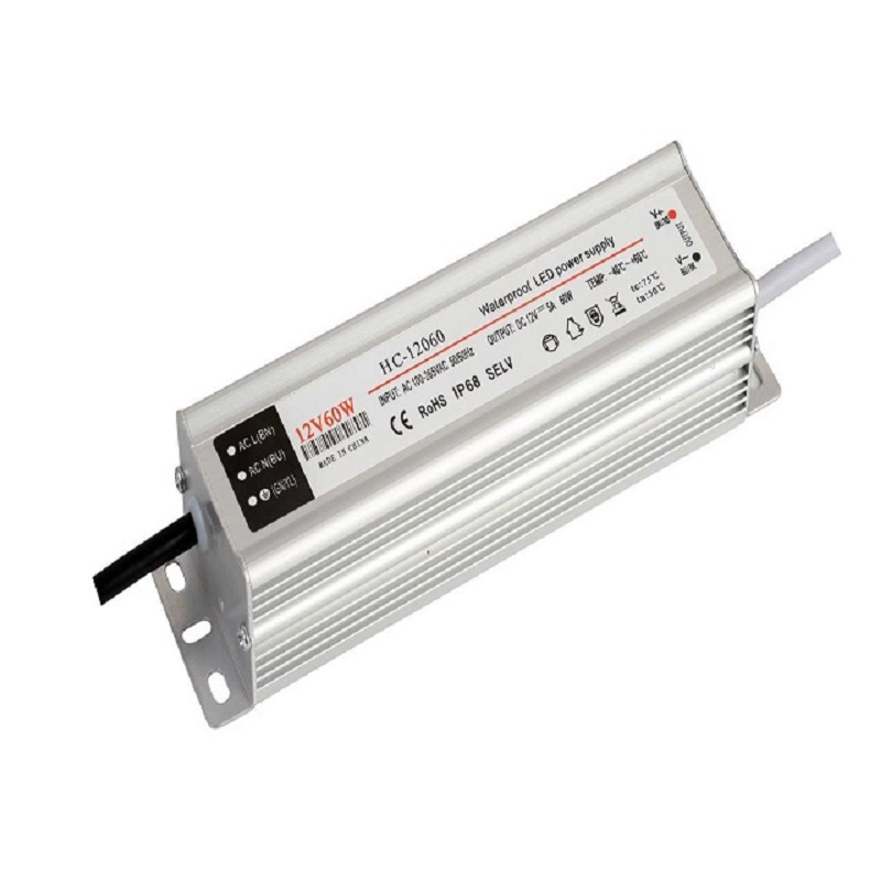 led driver 60W Alimentarea cu LED- uri cu energie electrică ip68 comutator impermeabil 12v