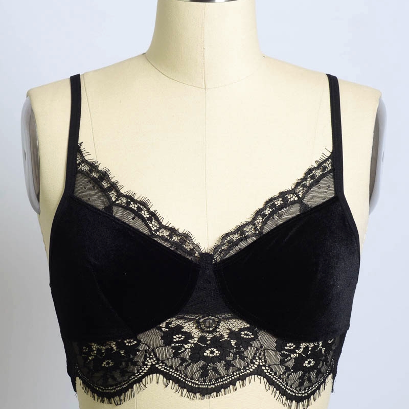 GA-5310 Grace Girl Velvet și Lace jumătate Cami