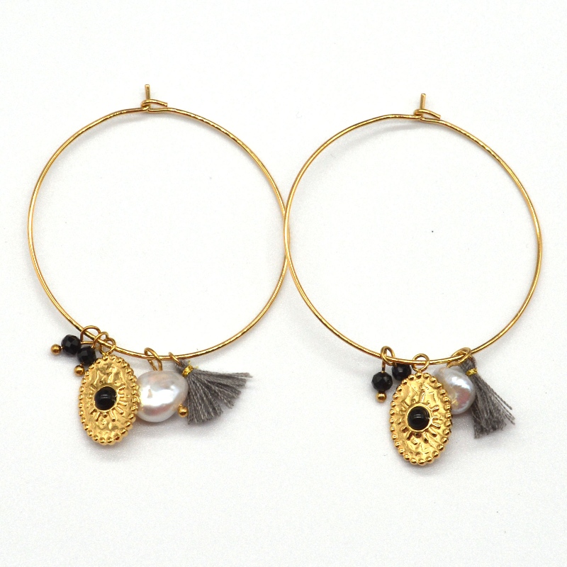 Cercei din oțel inoxidabil clasic auriu cu tub rotund lustruit, fabrica de prelucrare a bijuteriilor din China Ruifanbao