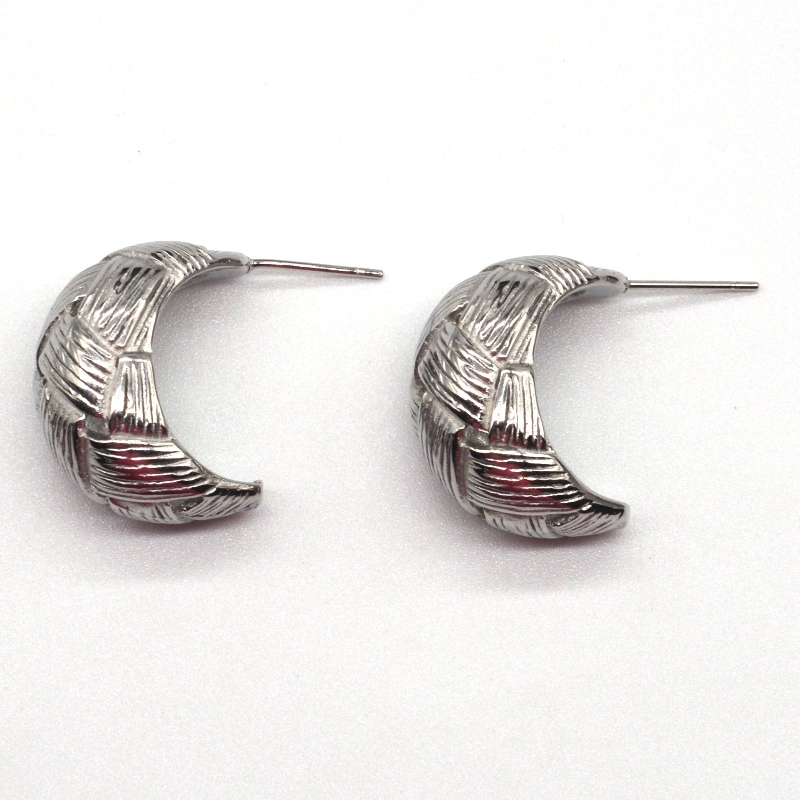 Cercei din argint rotunzi, cercei din sârmă gravată, fabrica de prelucrare a bijuteriilor din China Ruifanbao