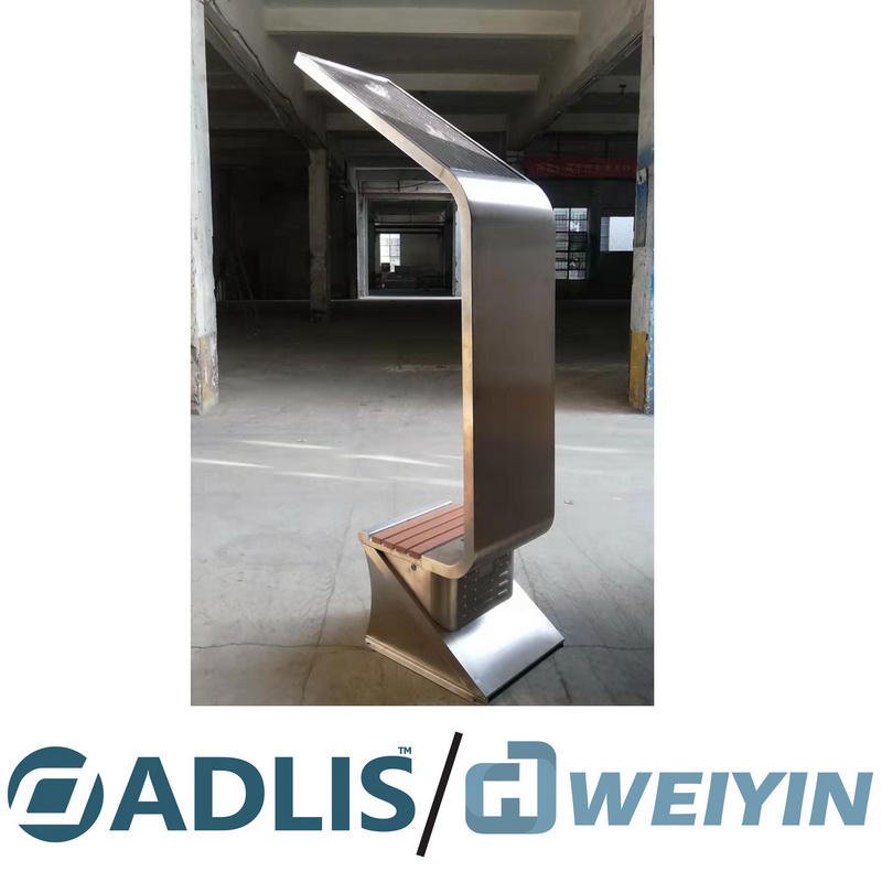 Multiple funcții Rezoluție înaltă Advertising Solar Bench pentru Smart City