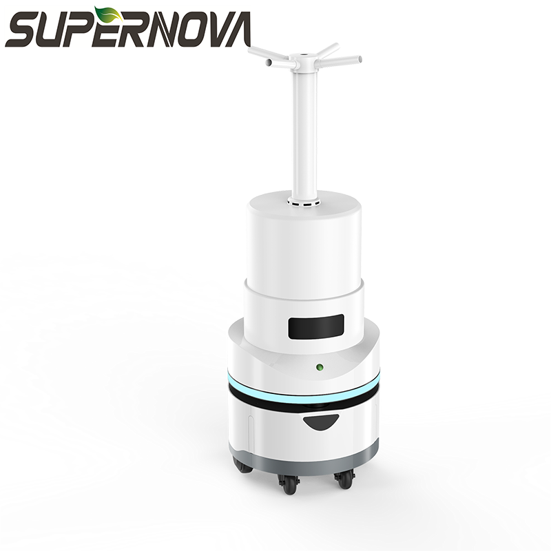 Robot anti-virus de înaltă eficiență, auto-reîncărcare, robot industrial de dezinfecție prin pulverizare Robot de sterilizare atomizator