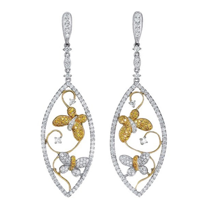 Womens leaf frame unic fluture pandantive cercei fluture aripi diamante cu aripi pandantive moda insecte pandantive cercei pentru vara nunta cadouri China Ruifanbao fabrica de procesare de bijuterii