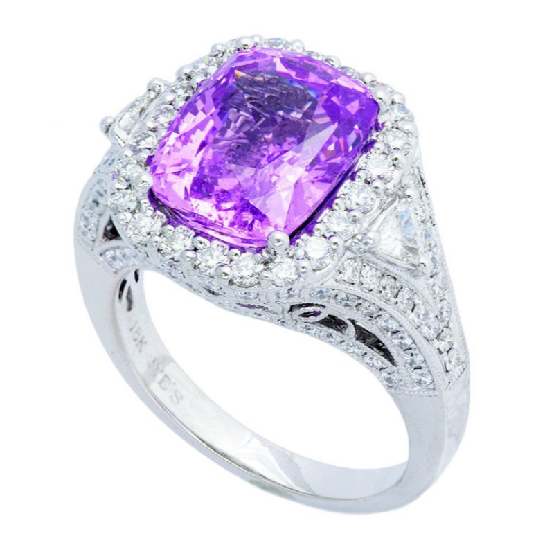 Femei 925 argint sterling .925 inel safir sintetic safir gheare lustruite set set de gheare zircon China Ruifanbao fabrica de prelucrare de bijuterii