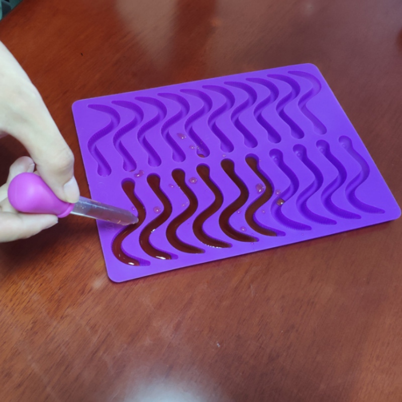 Silicon vierme bomboane model omidă formă pește Insecta model de ciocolată mic șarpe gheață lattice