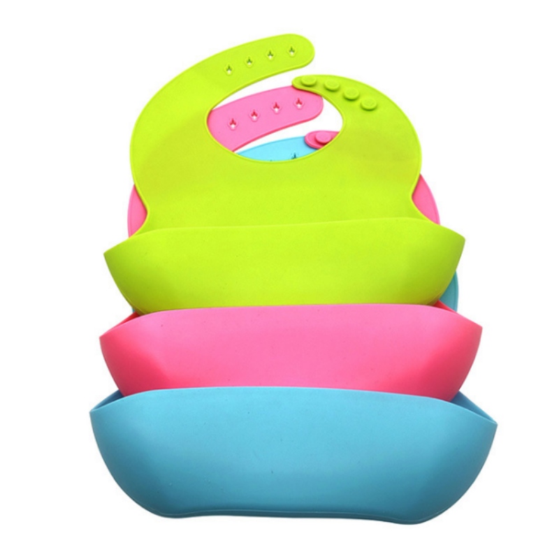 Silicon încorporat placă zambitoare oval ă Silicon Baby Bib