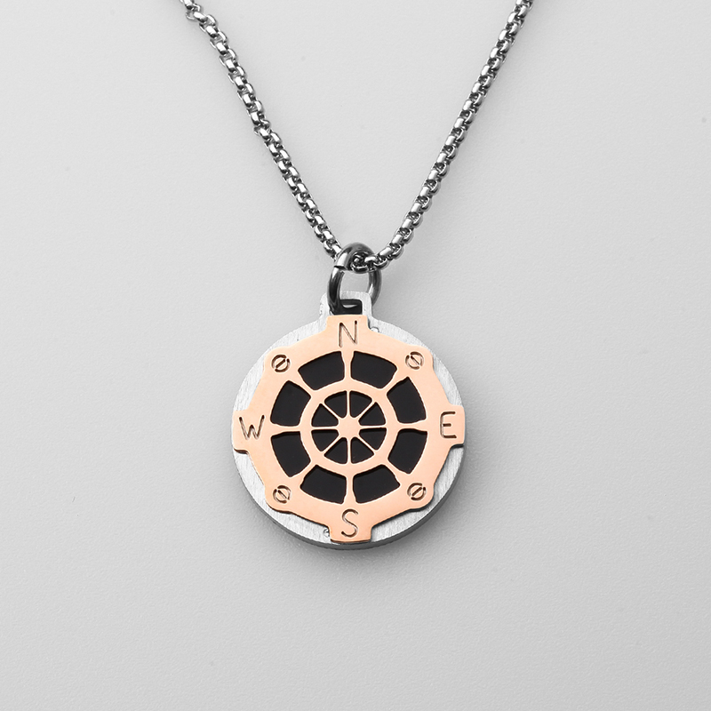 Bijuterii din oțel inoxidabil stil italian cârmă vânt pandantiv colier bărbătesc fabricat în China