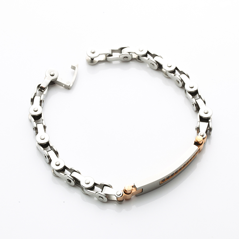 Brățară din oțel inoxidabil cu două tonuri, 18K, placat cu aur din oțel inoxidabil, brățară CNC CZ Stone Fashion