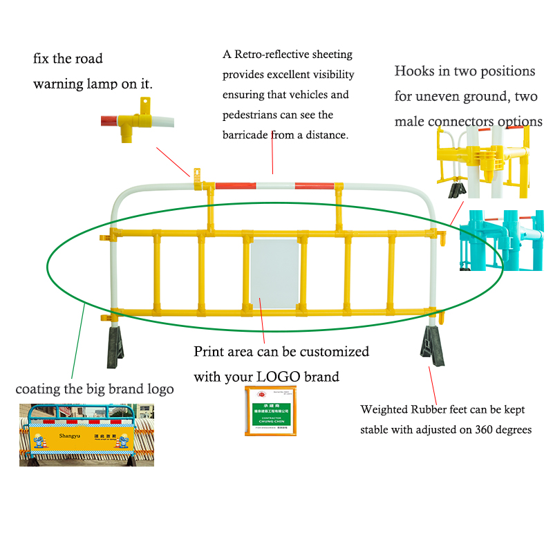 Gard de instalații de siguranță a traficului din plastic din PVC, barieră de izolare a șantierelor de construcții, bariere rutiere din China Fabricant