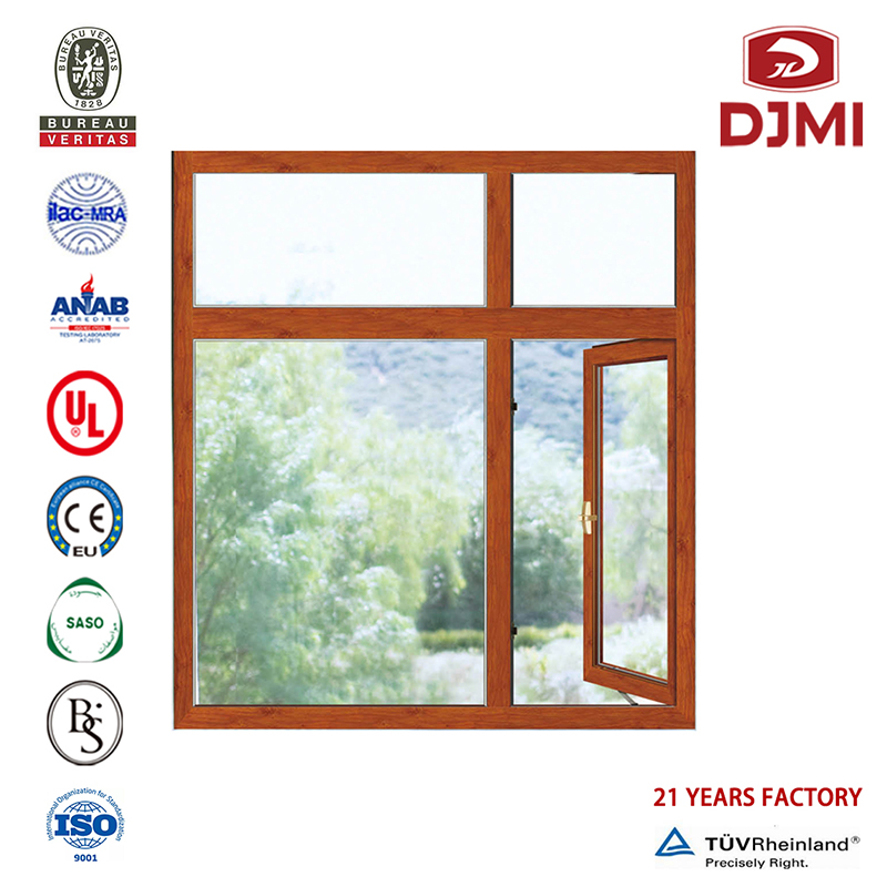 Casement Factory Lowest Price Window Customize 5Mm Tempered Chinese Casement Glass Aluminum Guangzhou Producator Price Tilt Turn Window Mecanism Multifunctional Durable Swing Wood Color Casement Window Tilt Sash Windows