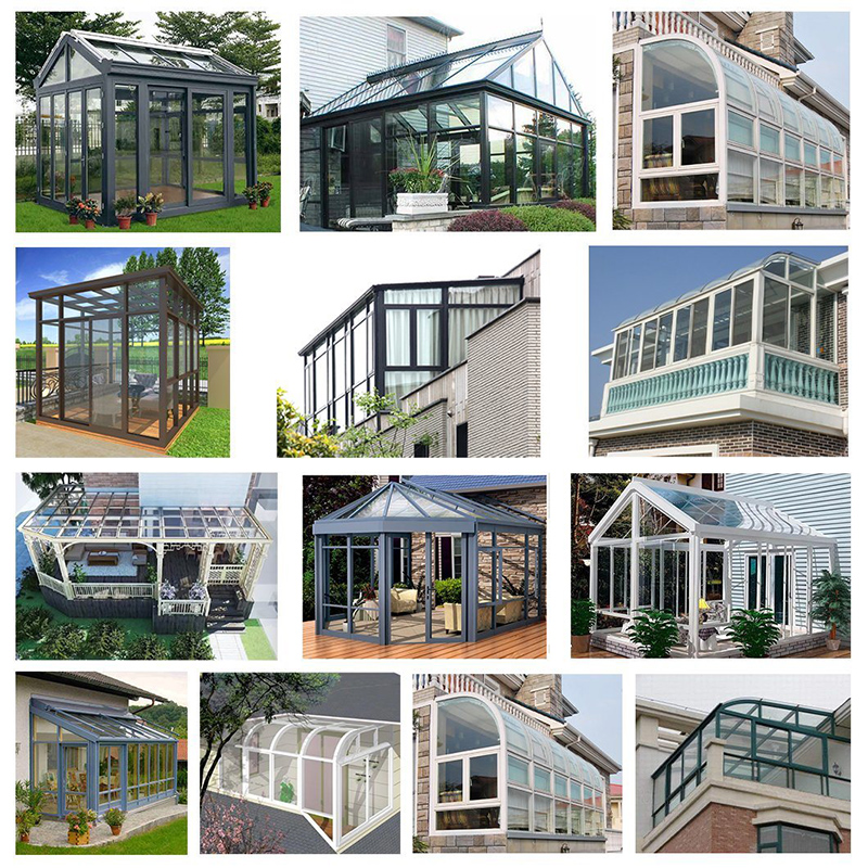 Sunroom Flat Roof Winter Greenhouse Laminate Glass Aluminium Sunrooms New Design Room Sun House Insultat Glass Wind Proof Aluminum Sunroom Brand New Hot-selling Enclosure Sunroom Aluminum Frame Flat Roof And Folding Door Green House