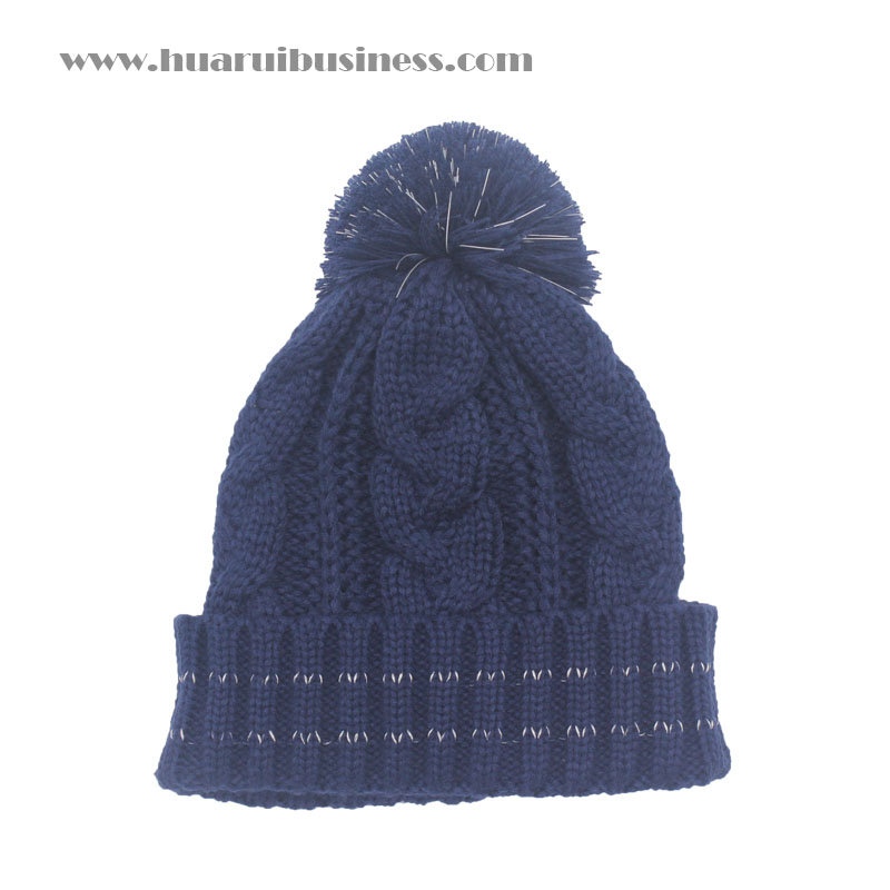 căciulă, căciulă, tuque, unisex, cămașă de iarnă cu pom pom, manșetă cu dungi reflectorizante, pom pom cu efect de reflexie