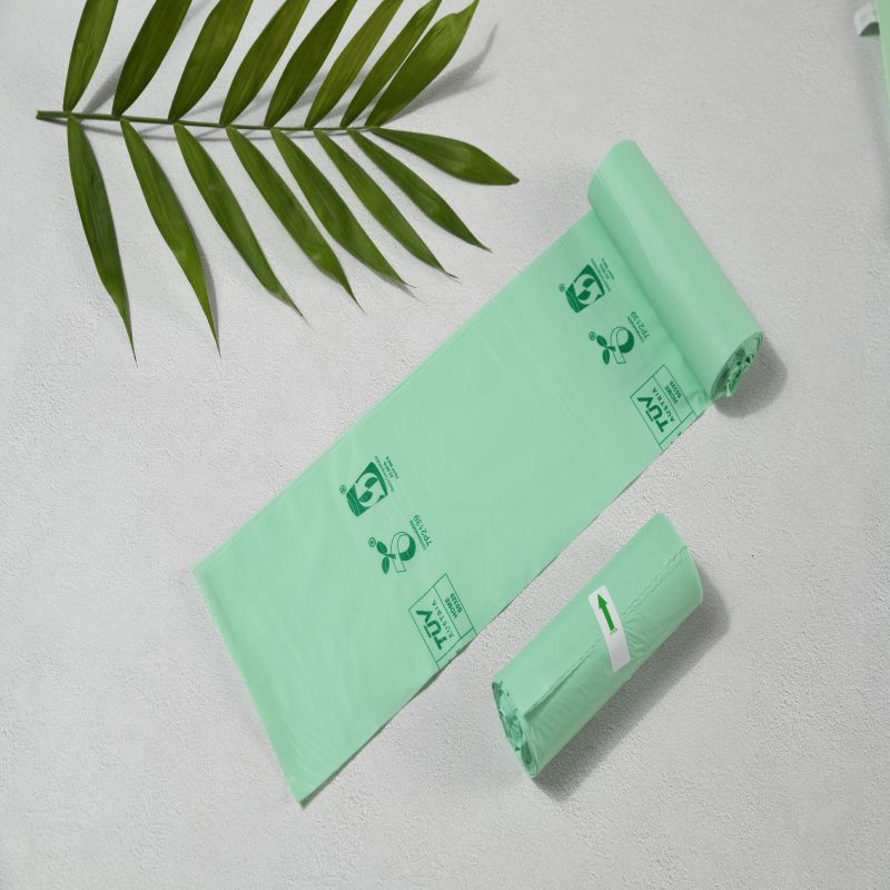 Amidon pe bază de porumb biodegradabil 100% saci de gunoi compuși pe rulou